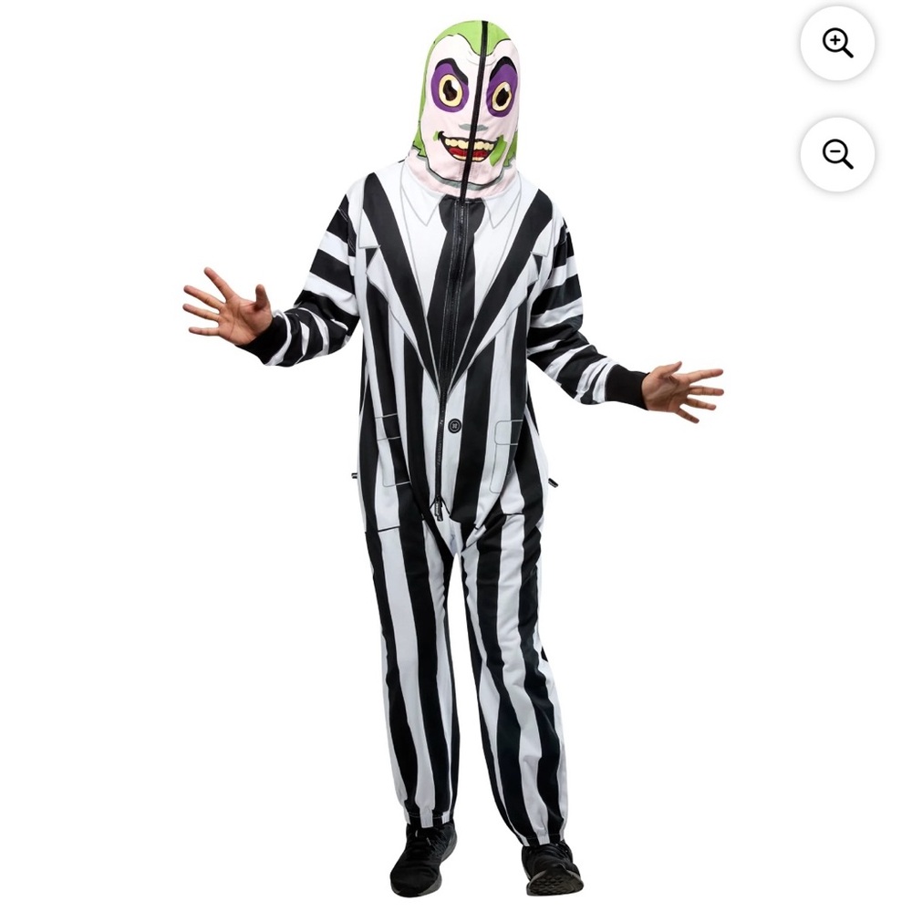 Beetlejuice Adult Halloween Costume Jumpsuit Size L 36/38